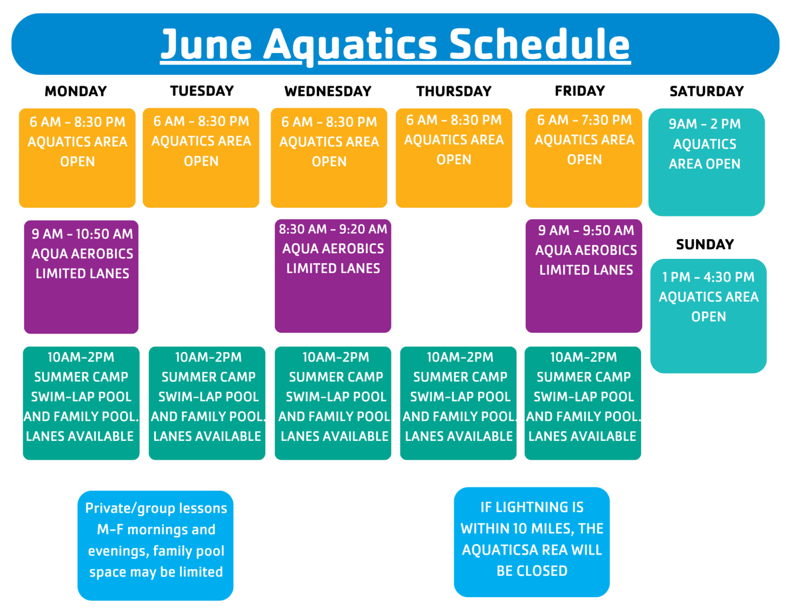 June 2026 Aquatics Schedule 2