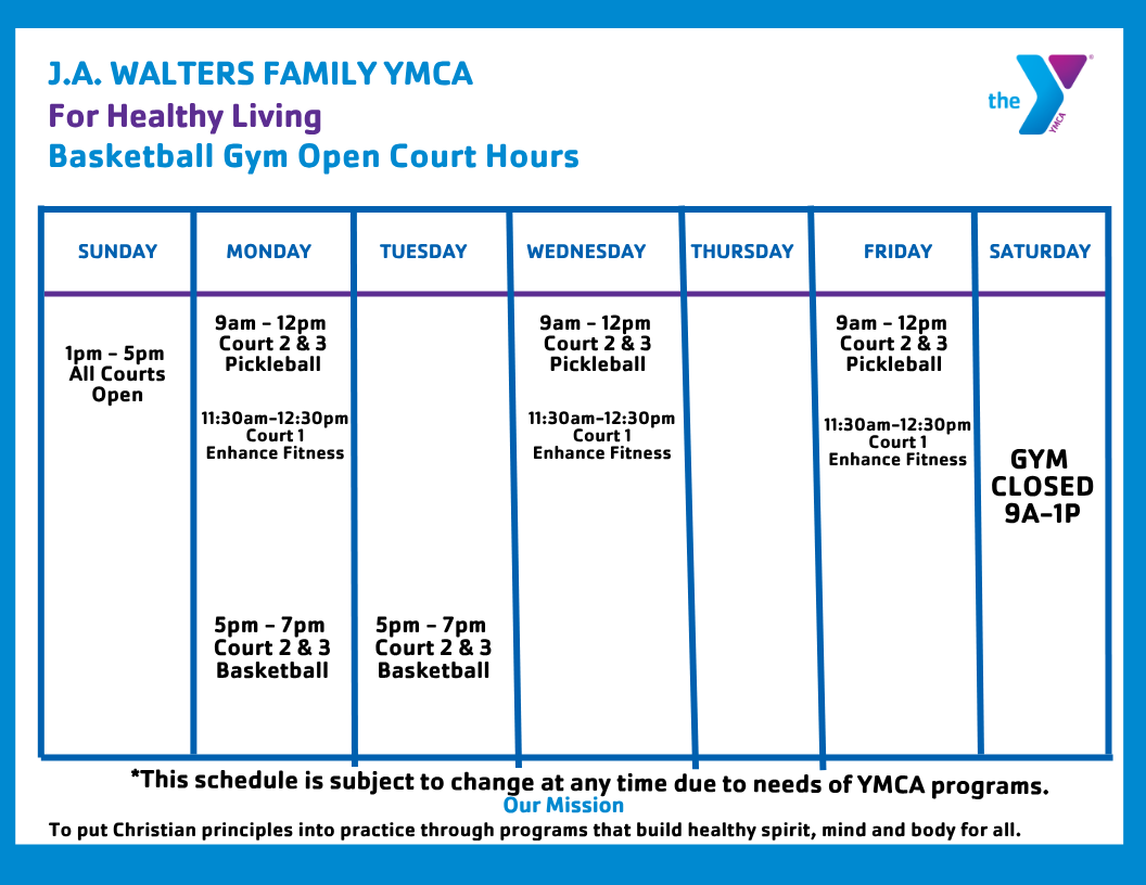 October 2026 – Finished basketball court hours